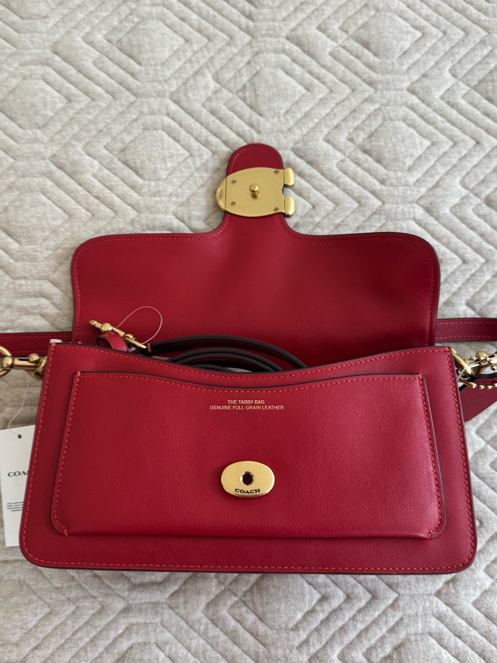 Coach Poppy Red Soft Leather Shoulder Tabby 26 Purse - Picture 2 of 10